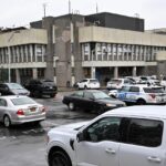 Abapolisi bafatiwe muri iyi parking mu mujyi wa Brookyln