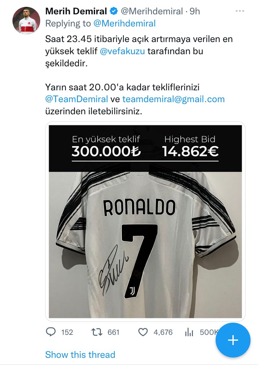 Jersey za Cristiano Ronaldo zigiye gutezwa cyamunara ,amafaranga avuyemo afashishwe abagizweho ingaruka n'umutingito