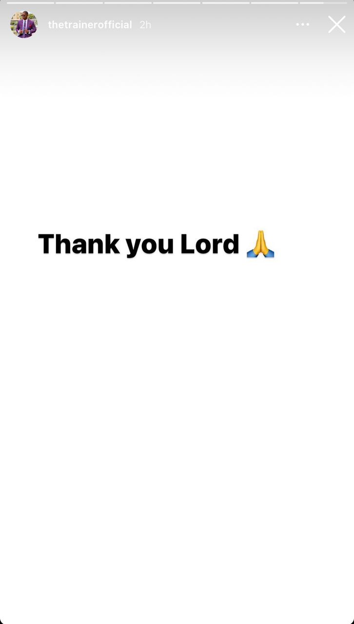 The Trainer bivugwa ko ariwe Se w'umwana yashimye Imana 